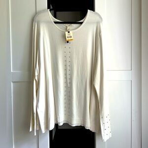 BRAND NEW! Sweater winter white (color). By Emaline Woman size 3x.